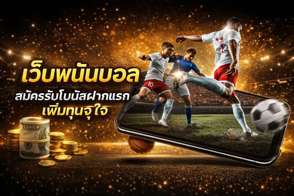 เว็บพนันบอล สมัครรับโบนัสฝากแรก เพิ่มทุนจุใจ